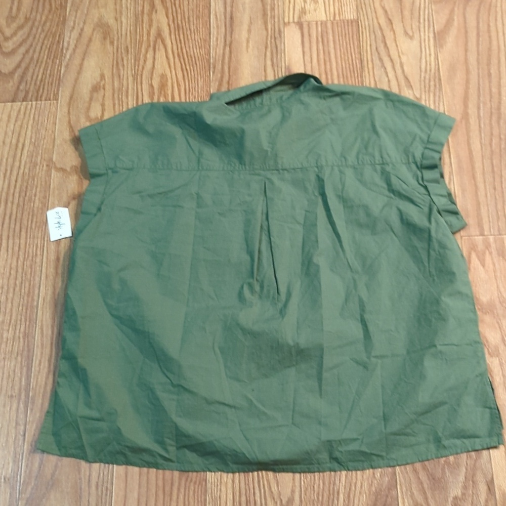Green button up blouse size 3x plus size cap sleeve Style & Co NEW with tags - Picture 3 of 6